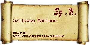 Szilvásy Mariann névjegykártya